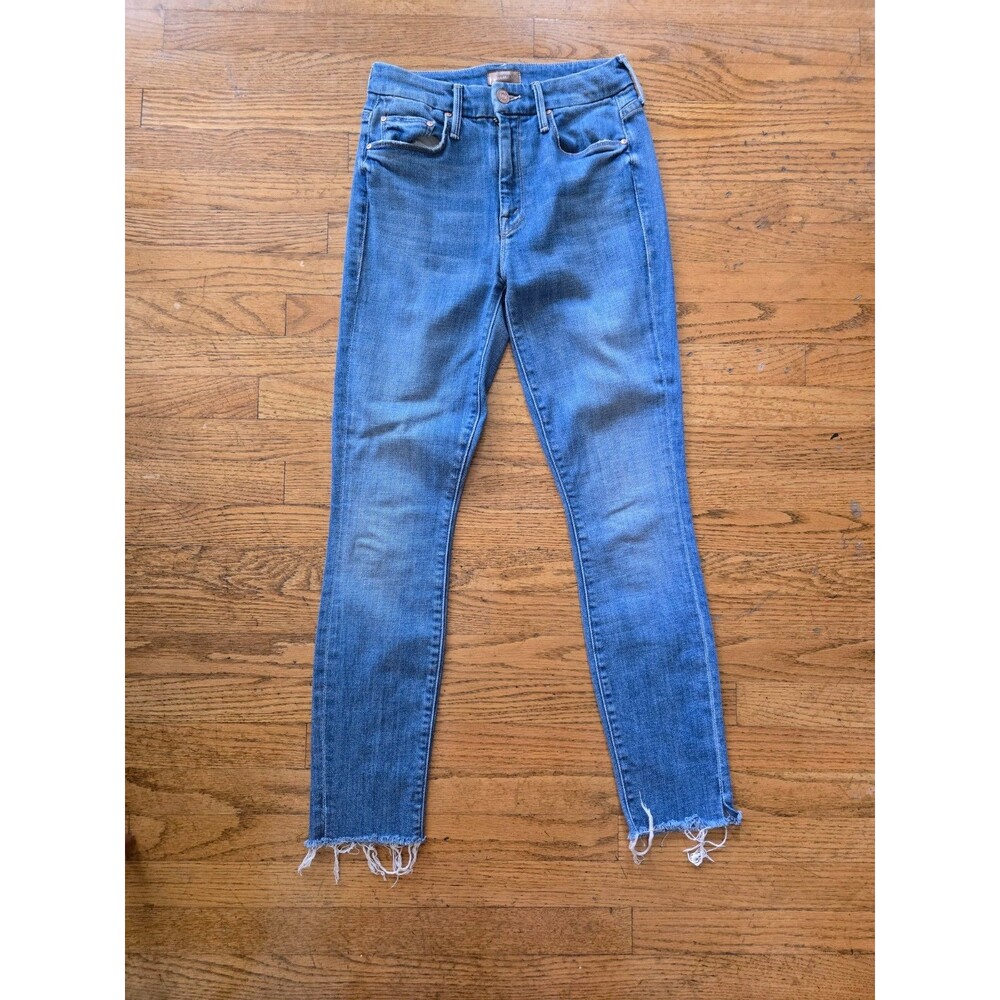 Mother The Looker Ankle Snippet Jeans Size 24 Beginners Luck Skinny Raw Hem